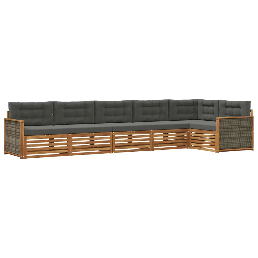 Ensemble de canapés d'extérieur 6 pcs Naturel et Anthracite - 2