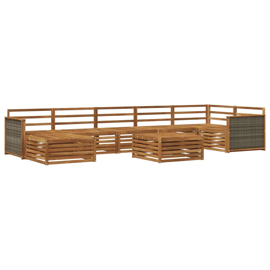 Ensemble de canapés d'extérieur 8 pcs Naturel - 2