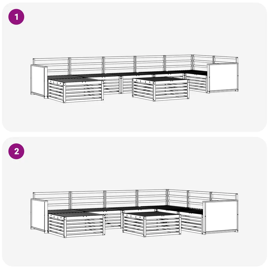 Ensemble de canapés d'extérieur 8 pcs Naturel - 9