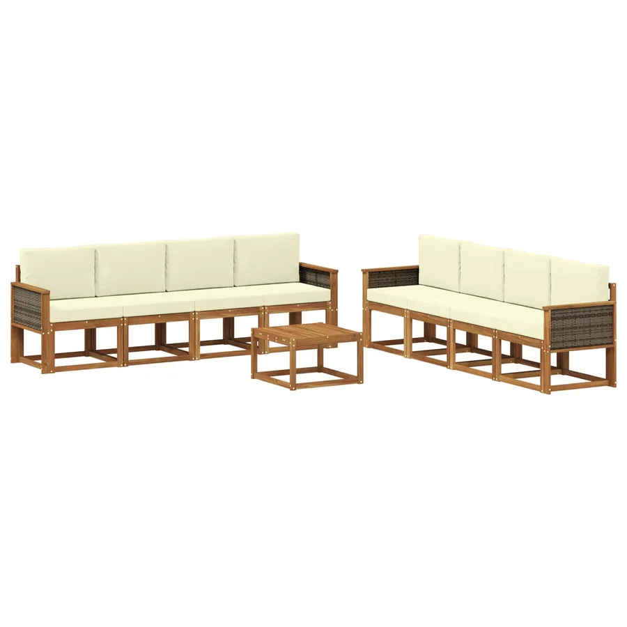Ensemble de canapés d'extérieur 7 pcs Naturel et Crème - 2