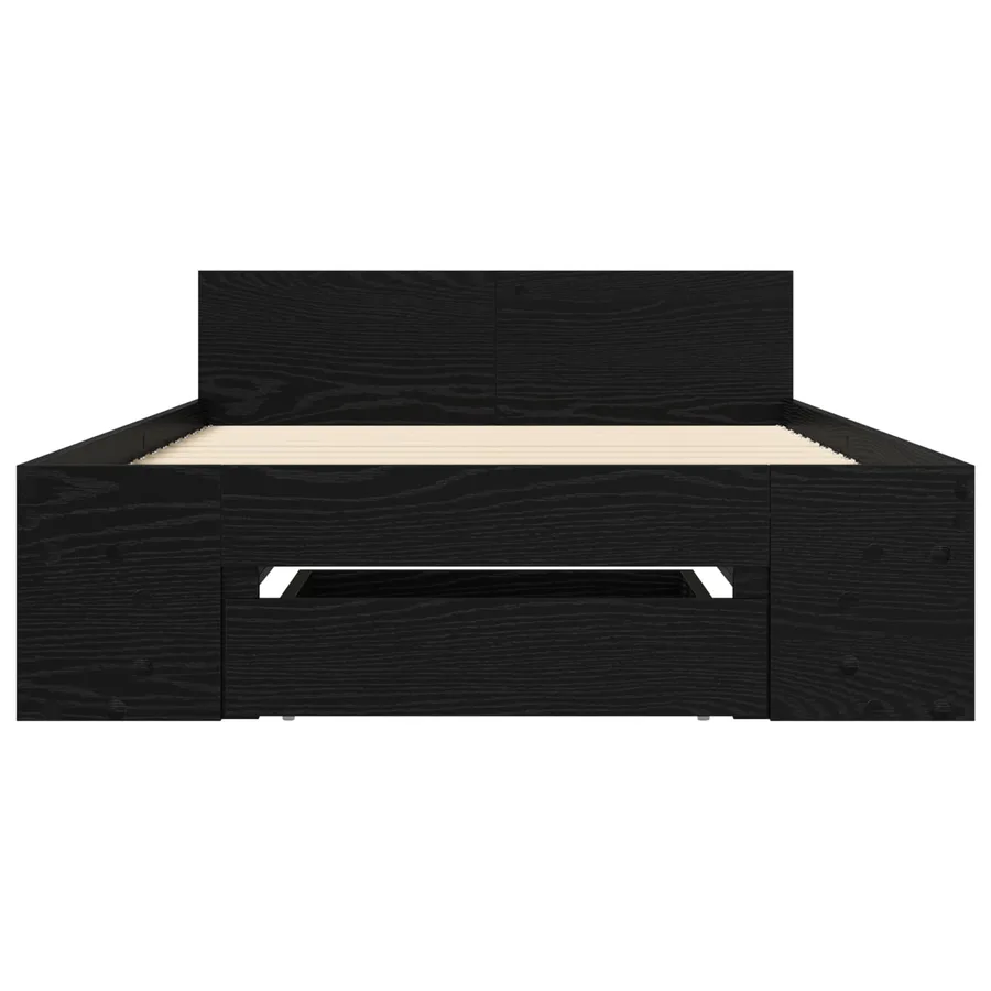 Cadre de lit avec rangement avec tiroir Chêne noir 80 x 200 cm - 3