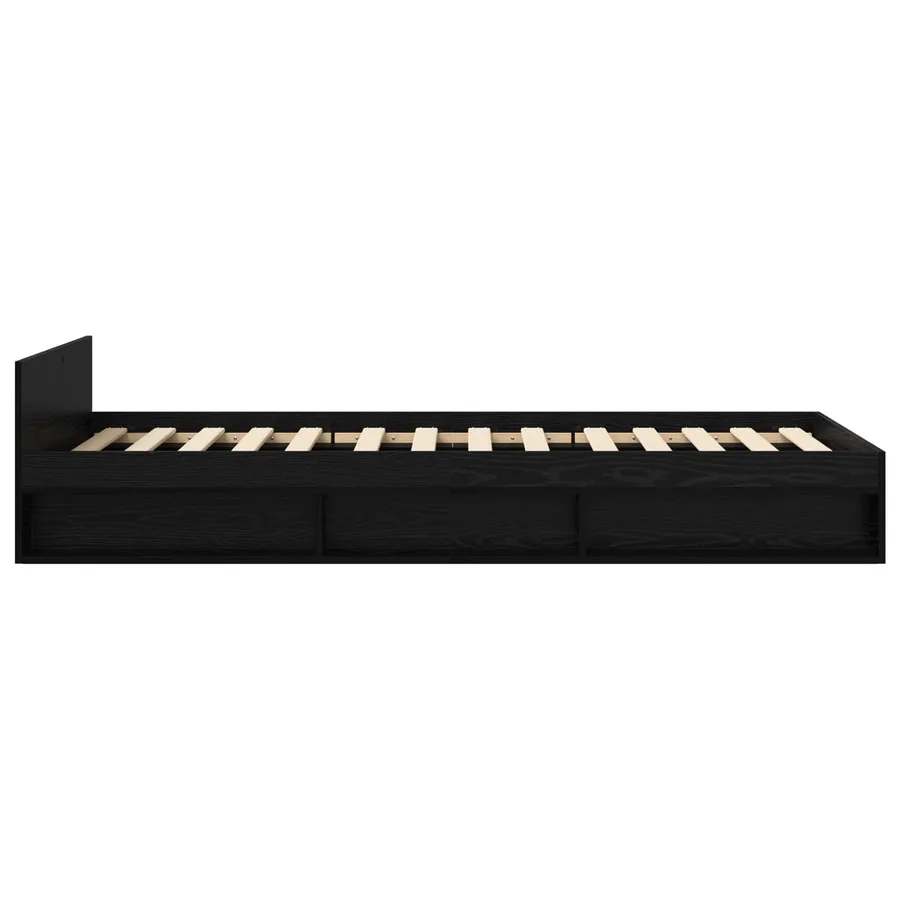 Cadre de lit avec rangement avec tiroir Chêne noir 80 x 200 cm - 4