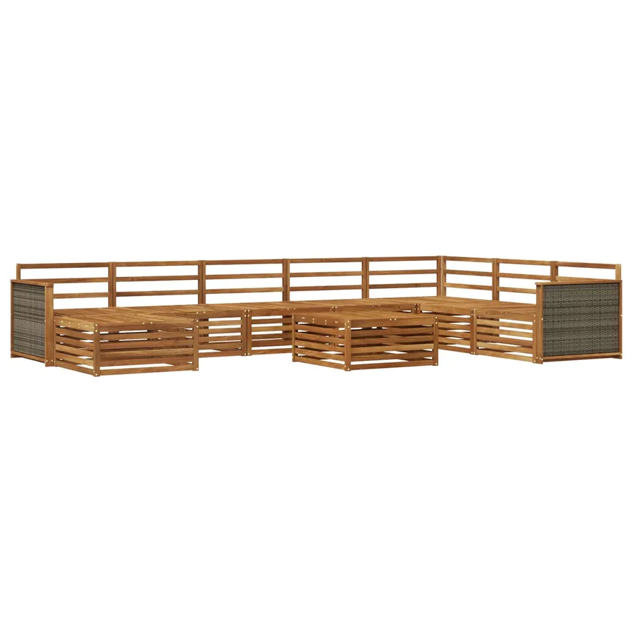 Ensemble de canapés d'extérieur 9 pcs Naturel - 2