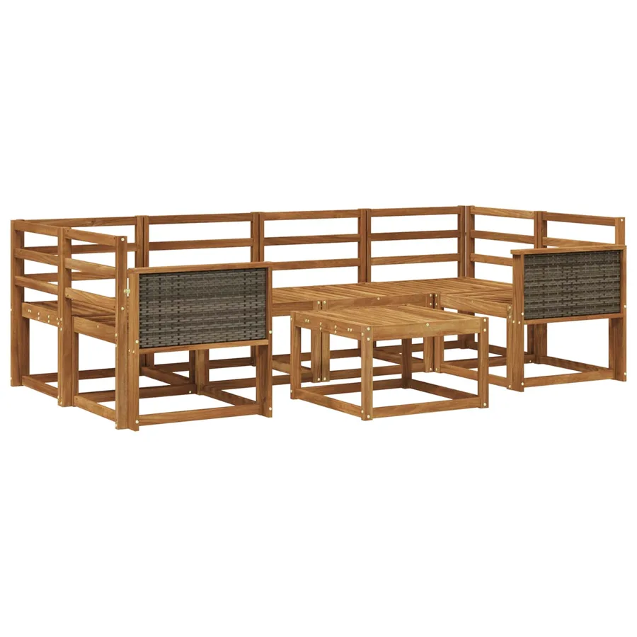 Ensemble de canapés d'extérieur 5 pcs Naturel - 2