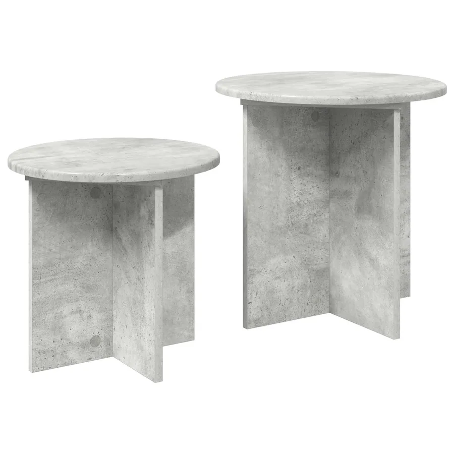 Ensemble de tables d'appoint 2 pcs Gris béton Bois d’ingénierie - 5