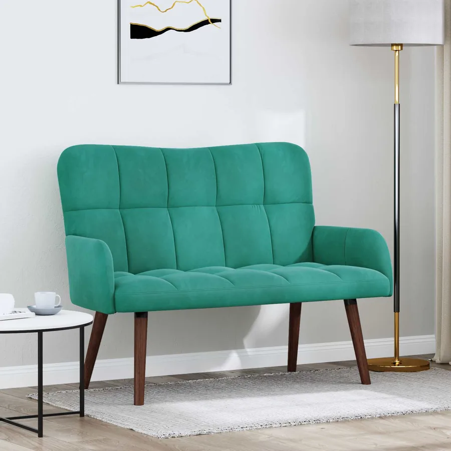 Sofa 2 places Turquoise 115 x 61 x 87 cm Velours