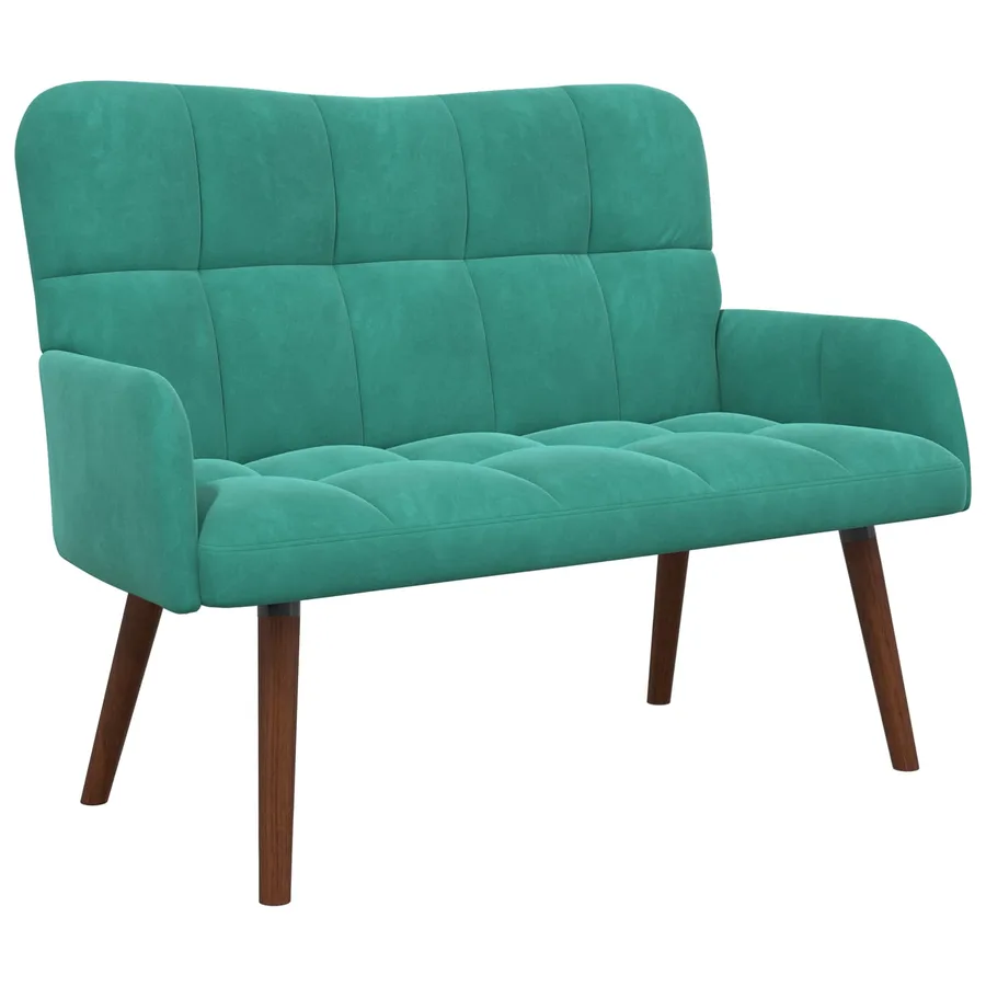 Sofa 2 places Turquoise 115 x 61 x 87 cm Velours - 2