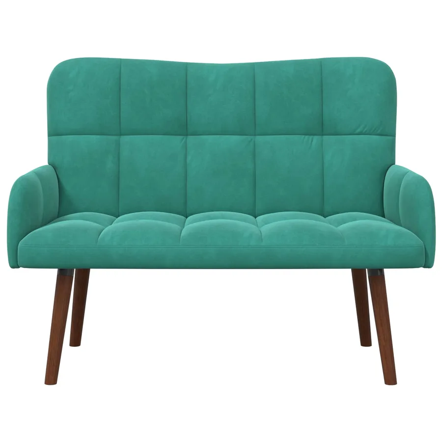 Sofa 2 places Turquoise 115 x 61 x 87 cm Velours - 4