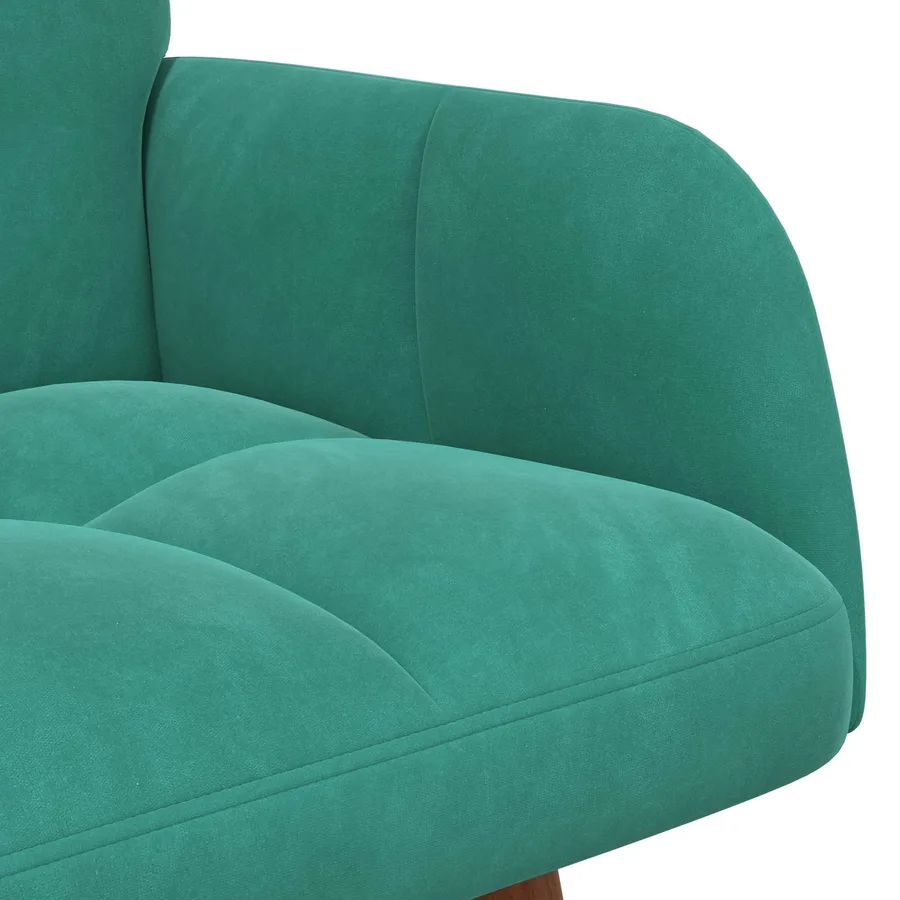 Sofa 2 places Turquoise 115 x 61 x 87 cm Velours - 7