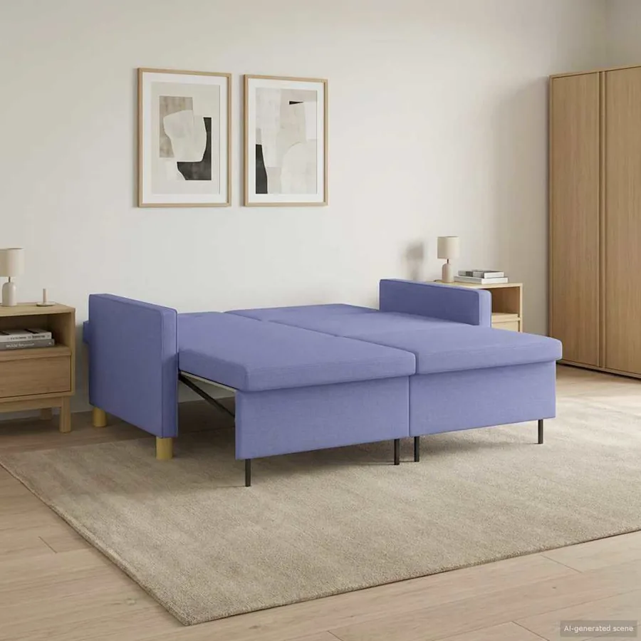 Canapé-lit escamotable Bleu denim Tissu