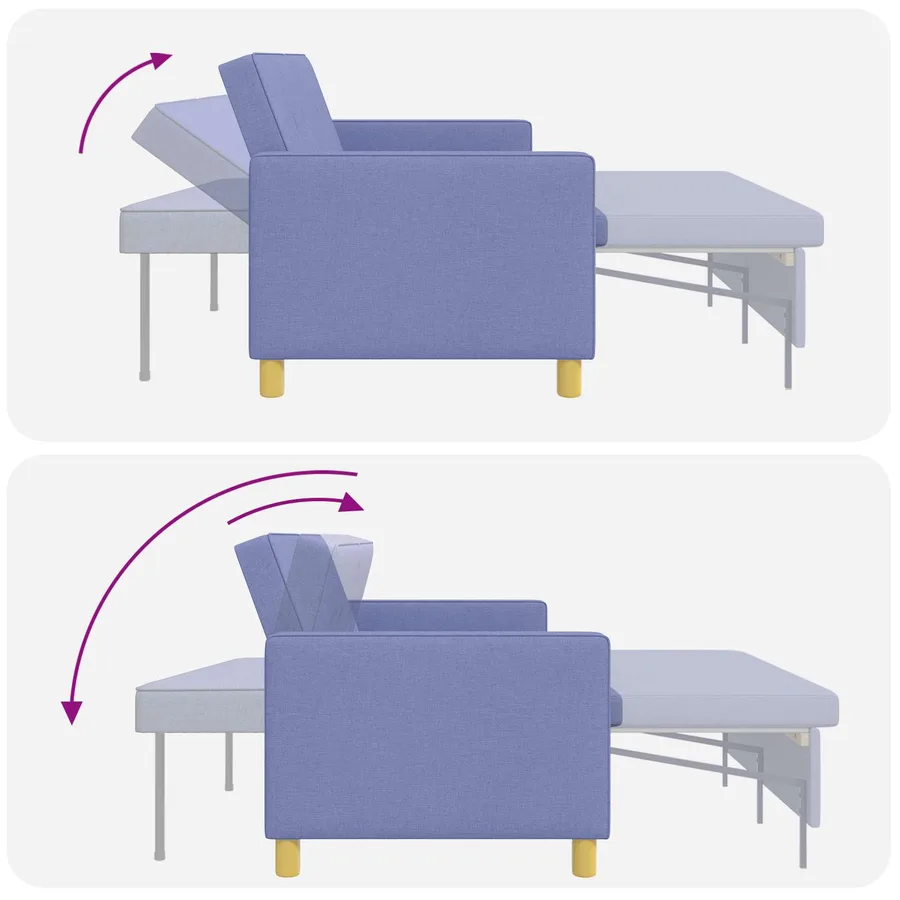 Canapé-lit escamotable Bleu denim Tissu - 11