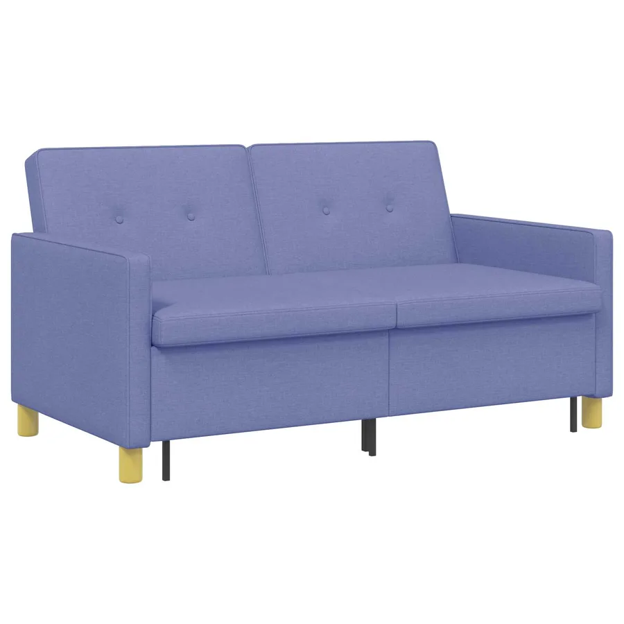 Canapé-lit escamotable Bleu denim Tissu - 5