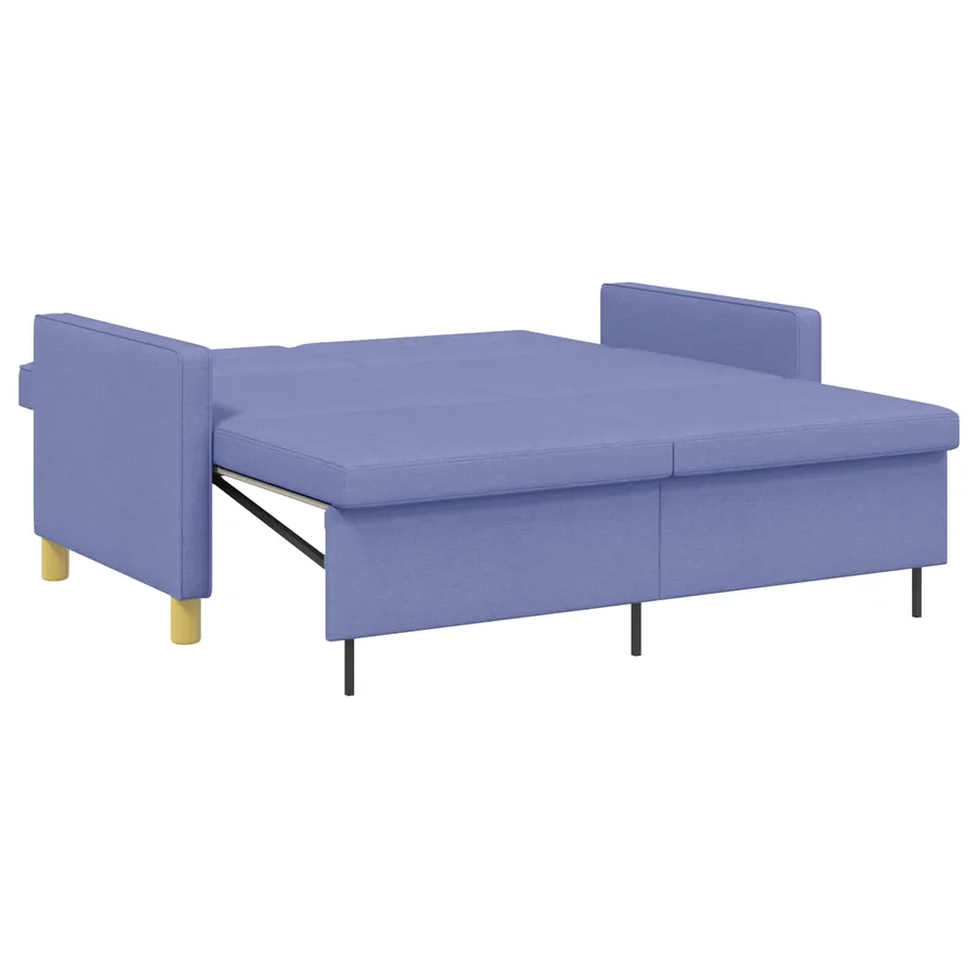 Canapé-lit escamotable Bleu denim Tissu - 6