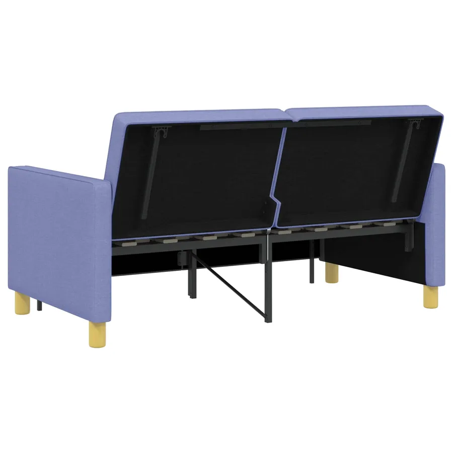 Canapé-lit escamotable Bleu denim Tissu - 9