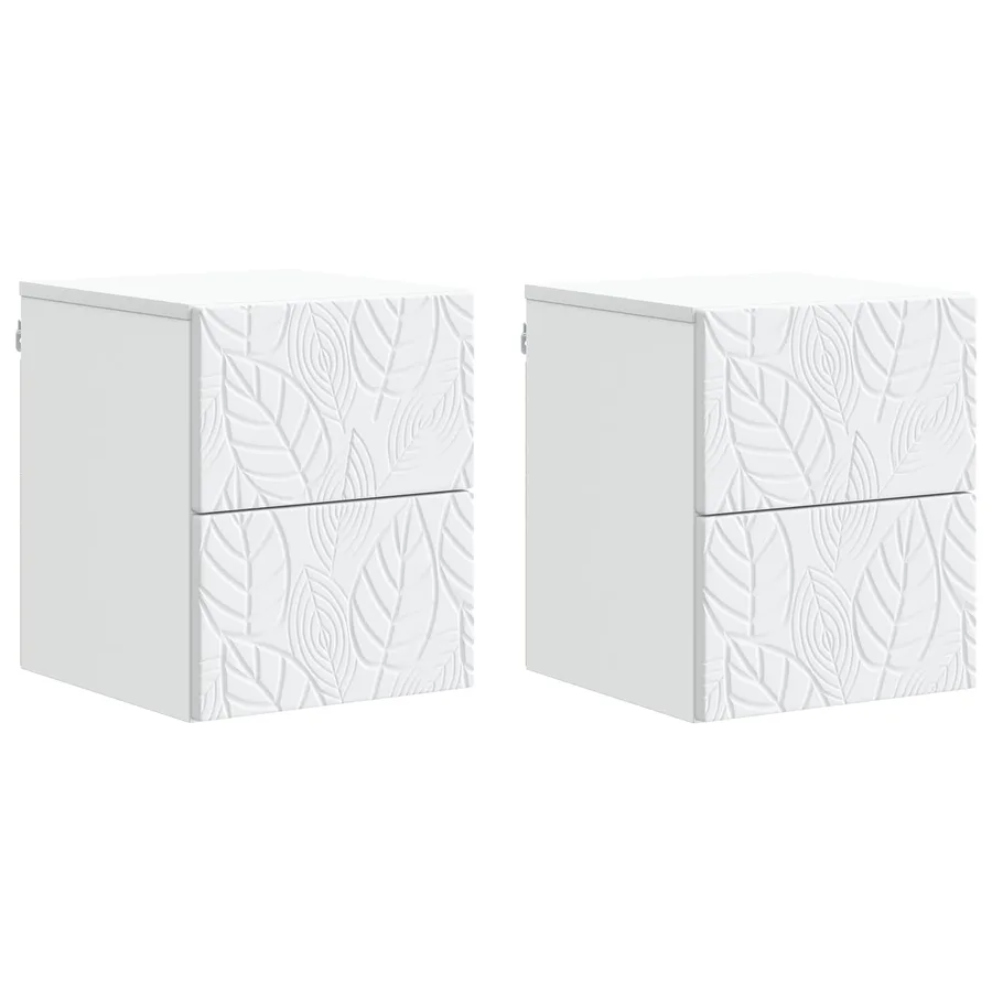 Cabinet de chevet mural 2 pcs Blanc 34,5 x 33 x 40 cm - 2