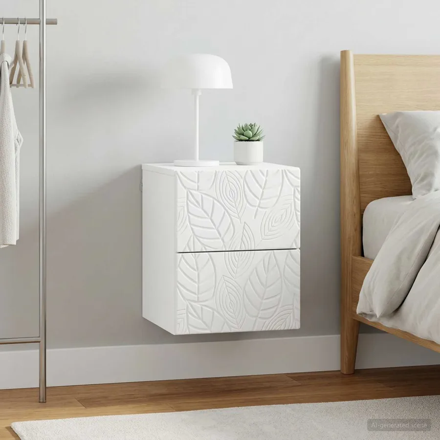 Cabinet de chevet mural 2 pcs Blanc 34,5 x 33 x 40 cm - 3