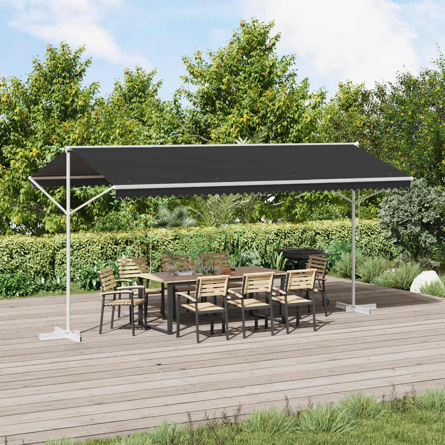 Auvent autoportant Anthracite 5 x 3 m Polyester