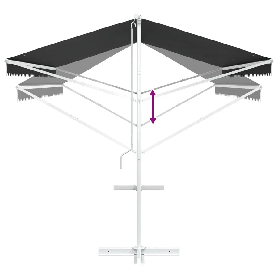 Auvent autoportant Anthracite 5 x 3 m Polyester - 9