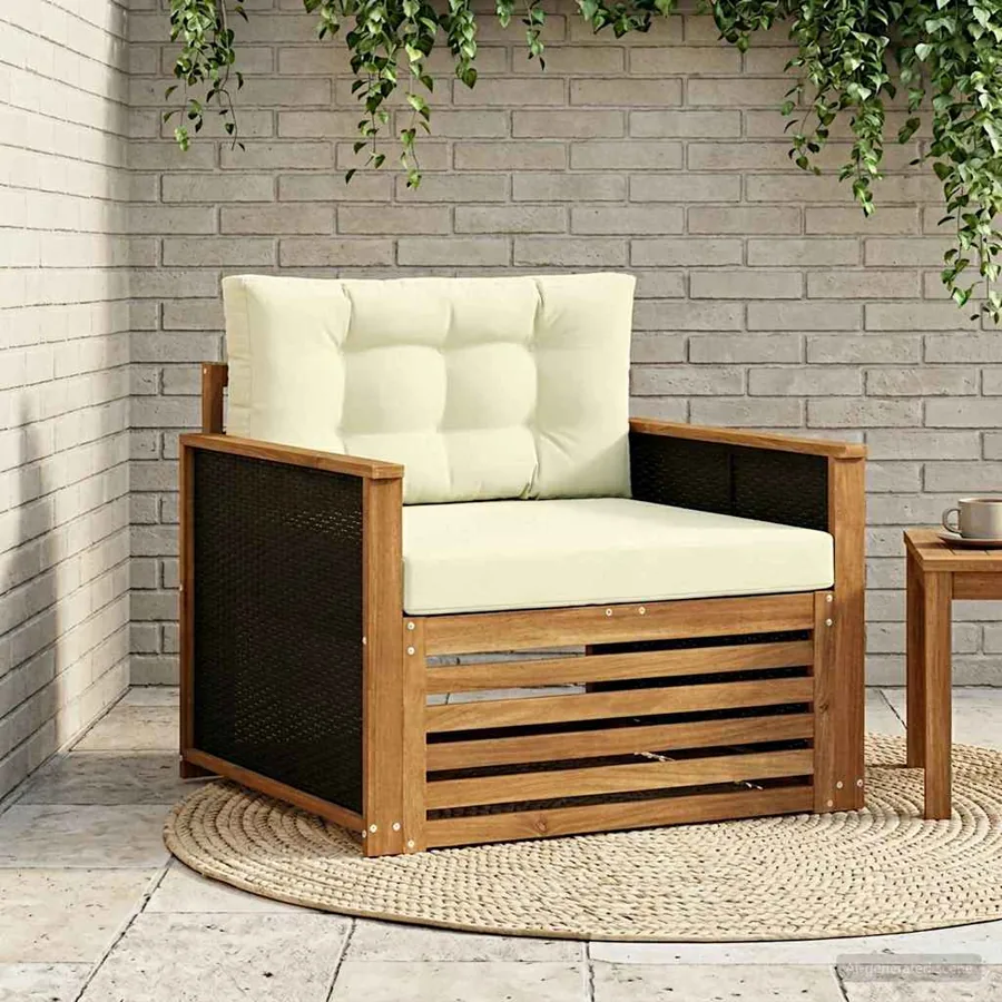Sofa de milieu extérieur Bois d'Acacia Massif Naturel