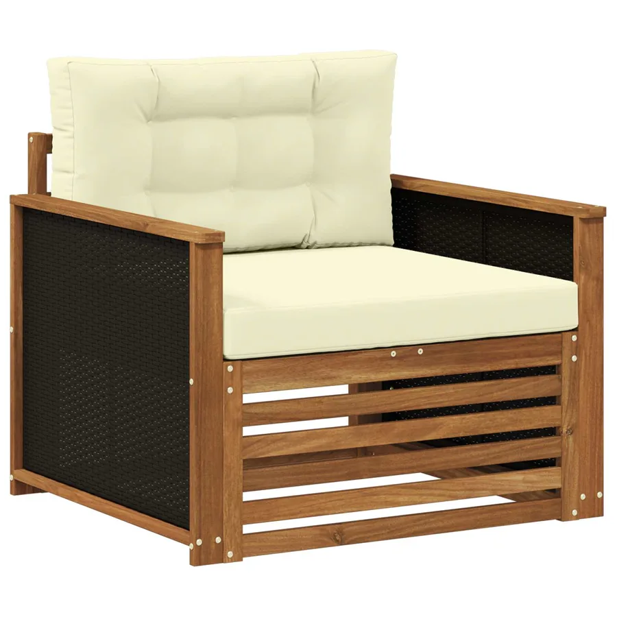 Sofa de milieu extérieur Bois d'Acacia Massif Naturel - 2