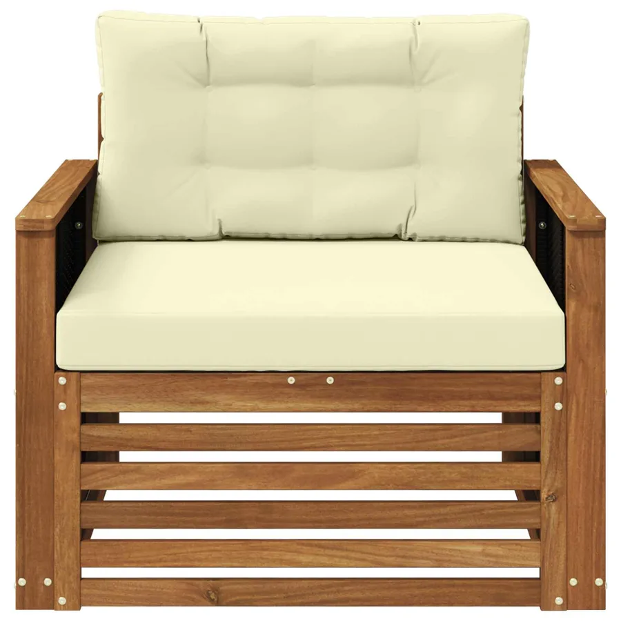 Sofa de milieu extérieur Bois d'Acacia Massif Naturel - 3