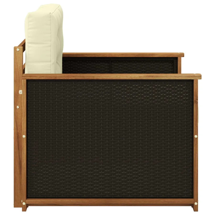 Sofa de milieu extérieur Bois d'Acacia Massif Naturel - 4