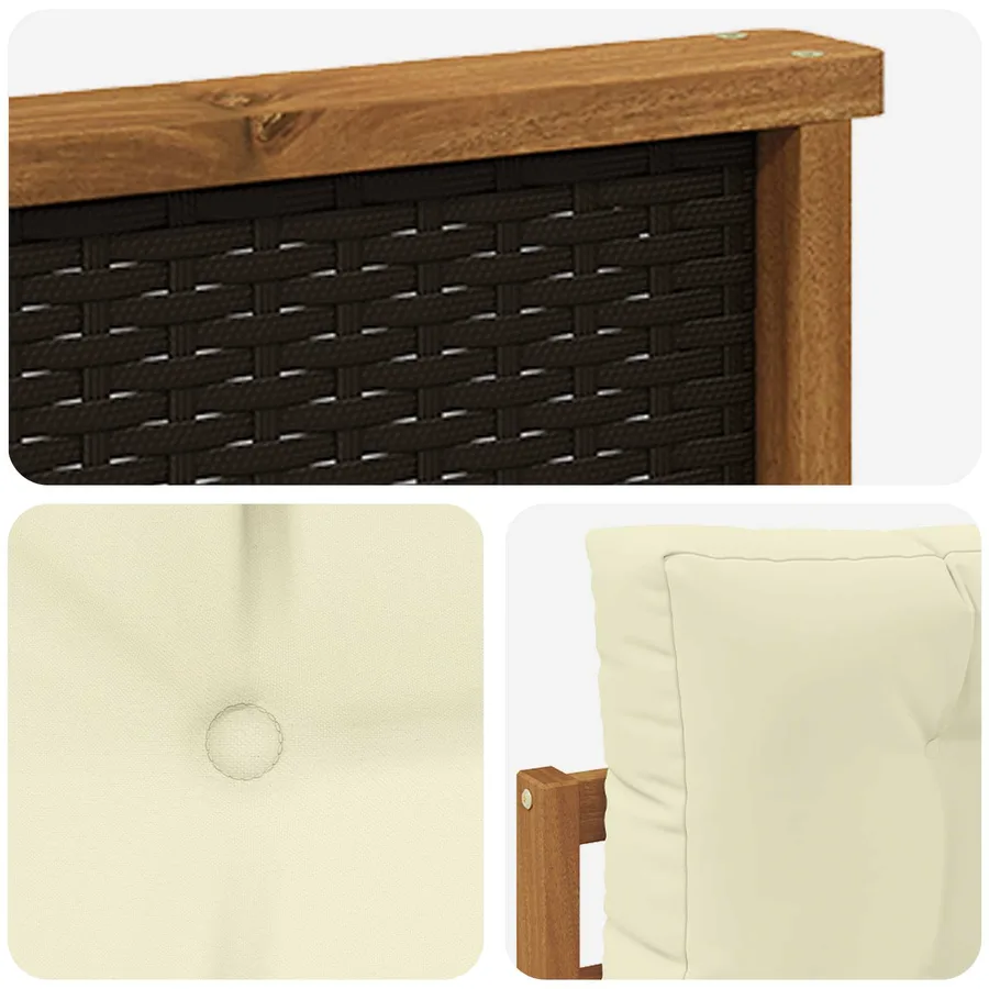 Sofa de milieu extérieur Bois d'Acacia Massif Naturel - 6