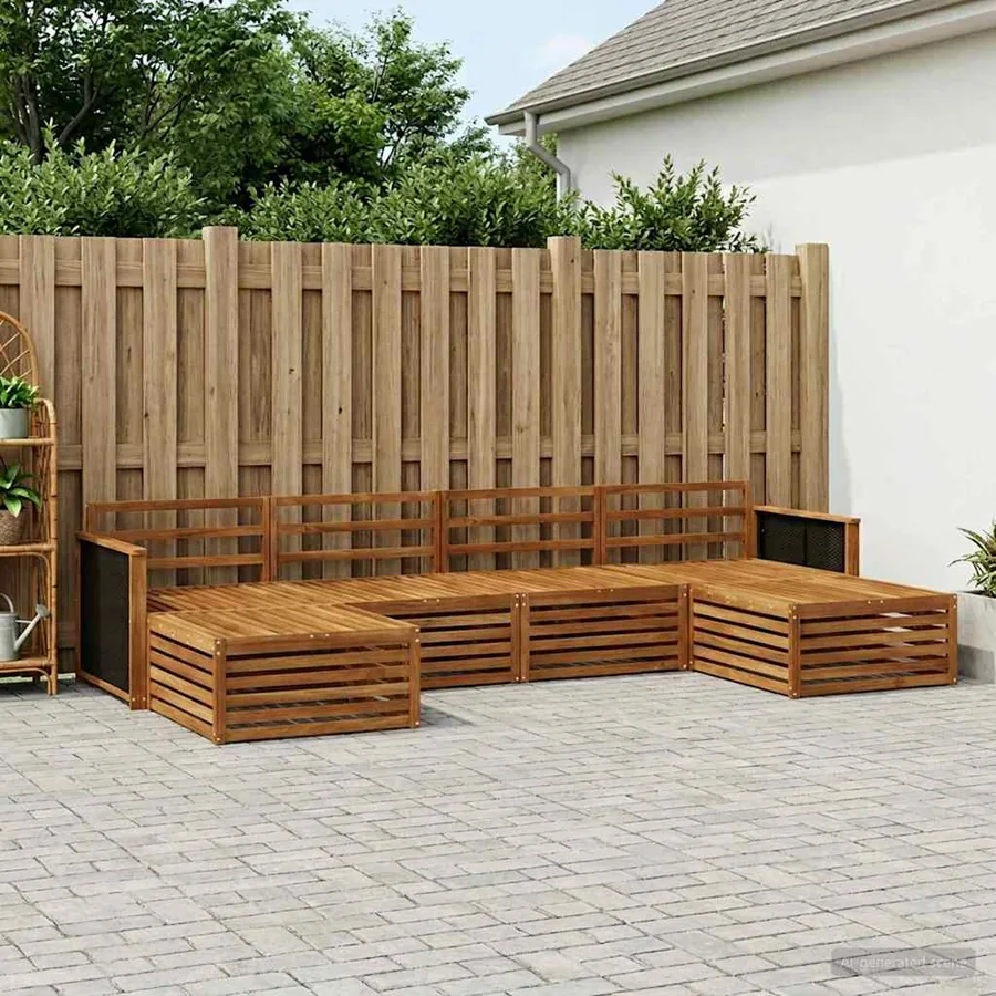 Ensembles de canapés 6 pcs Bois d'Acacia Massif