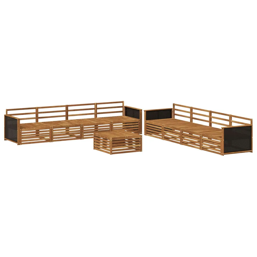 Ensemble de canapés d'extérieur 9 pcs Naturel - 2