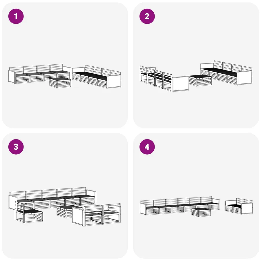 Ensemble de canapés d'extérieur 9 pcs Naturel - 7