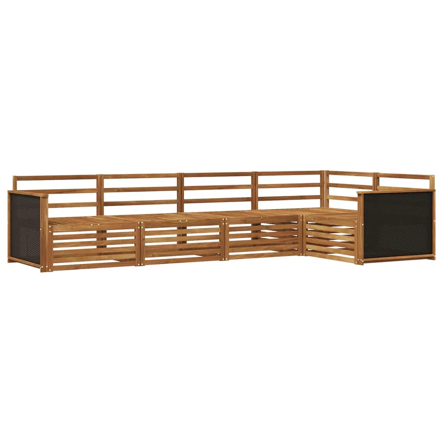 Ensemble de canapés d'extérieur 5 pcs Naturel - 2