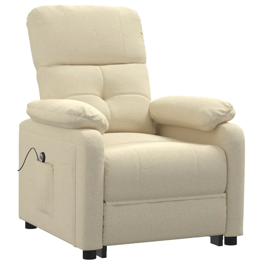Fauteuil inclinable électrique Crème Tissu - 3