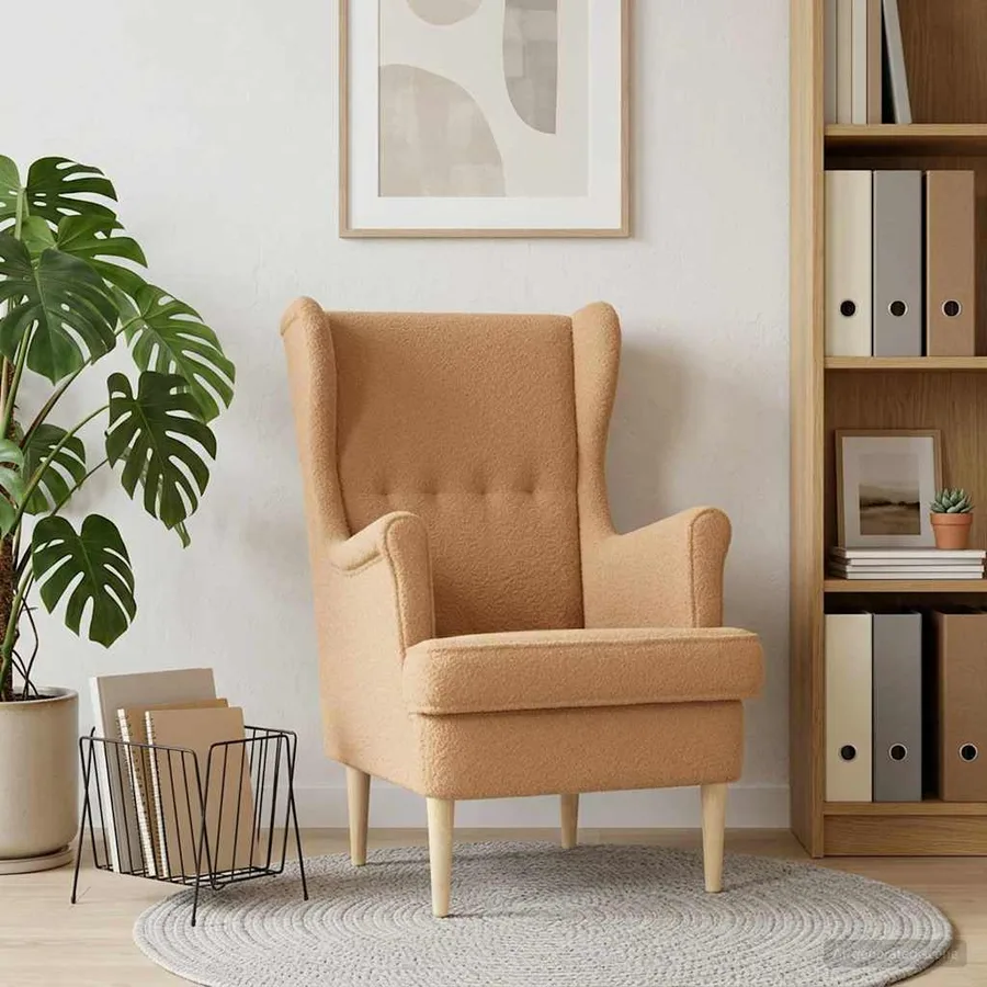 Fauteuil Beige Bouclé - 3