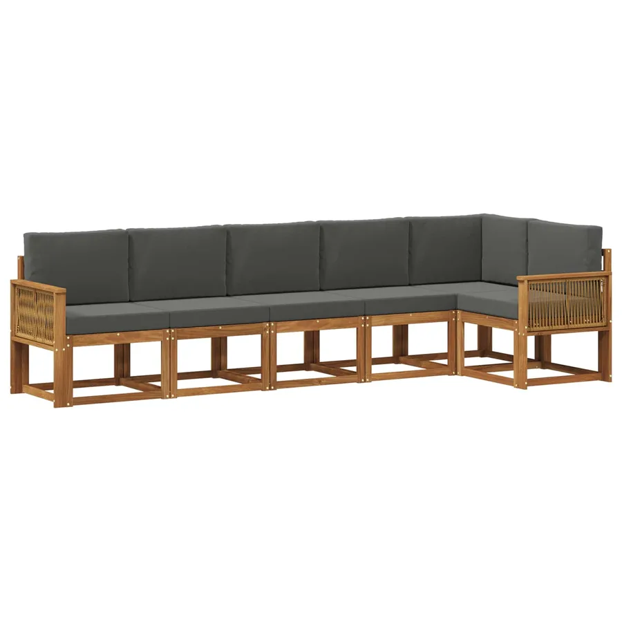 Ensemble de canapés d'extérieur 6 pcs Naturel et Anthracite - 2
