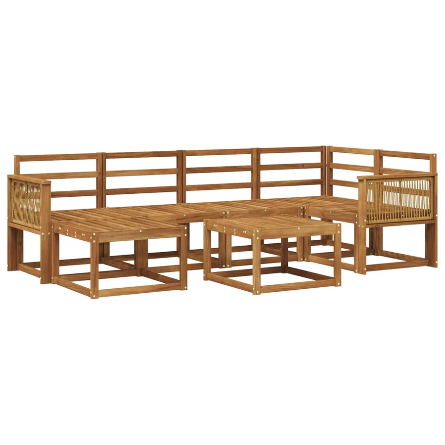 Ensemble de canapés d'extérieur 7 pcs Naturel - 2