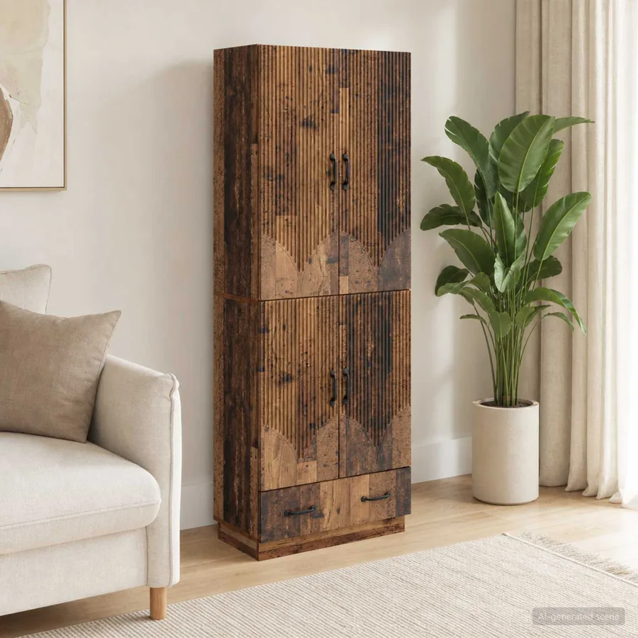 Ensemble de Meubles 2 pcs Bois ancien Bois d'ingénierie