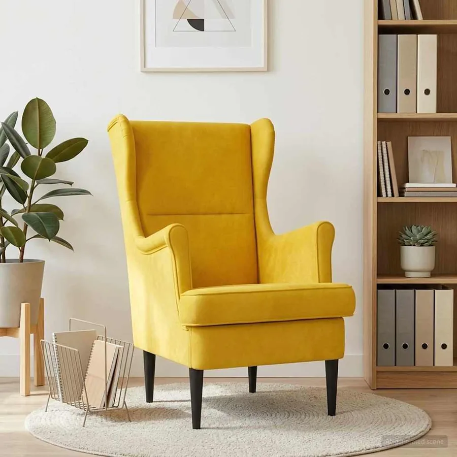 Fauteuil Jaune Velours