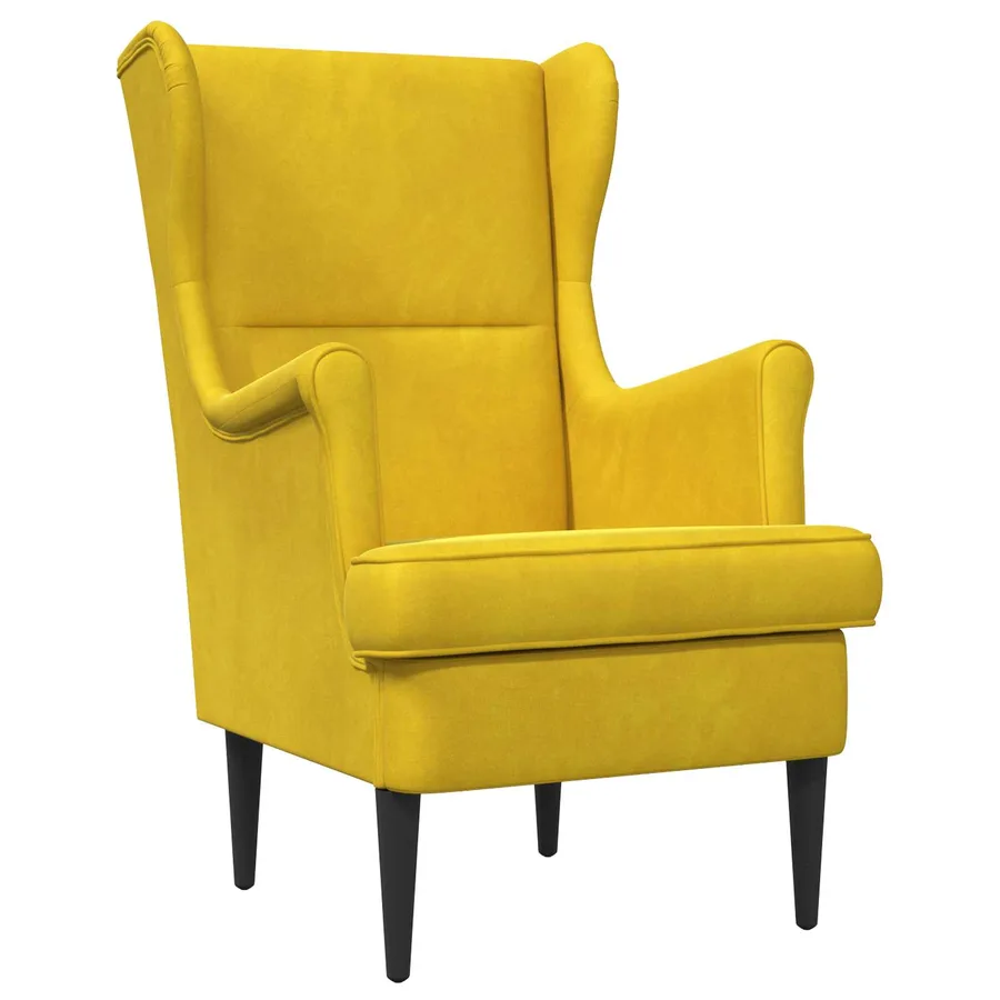 Fauteuil Jaune Velours - 2