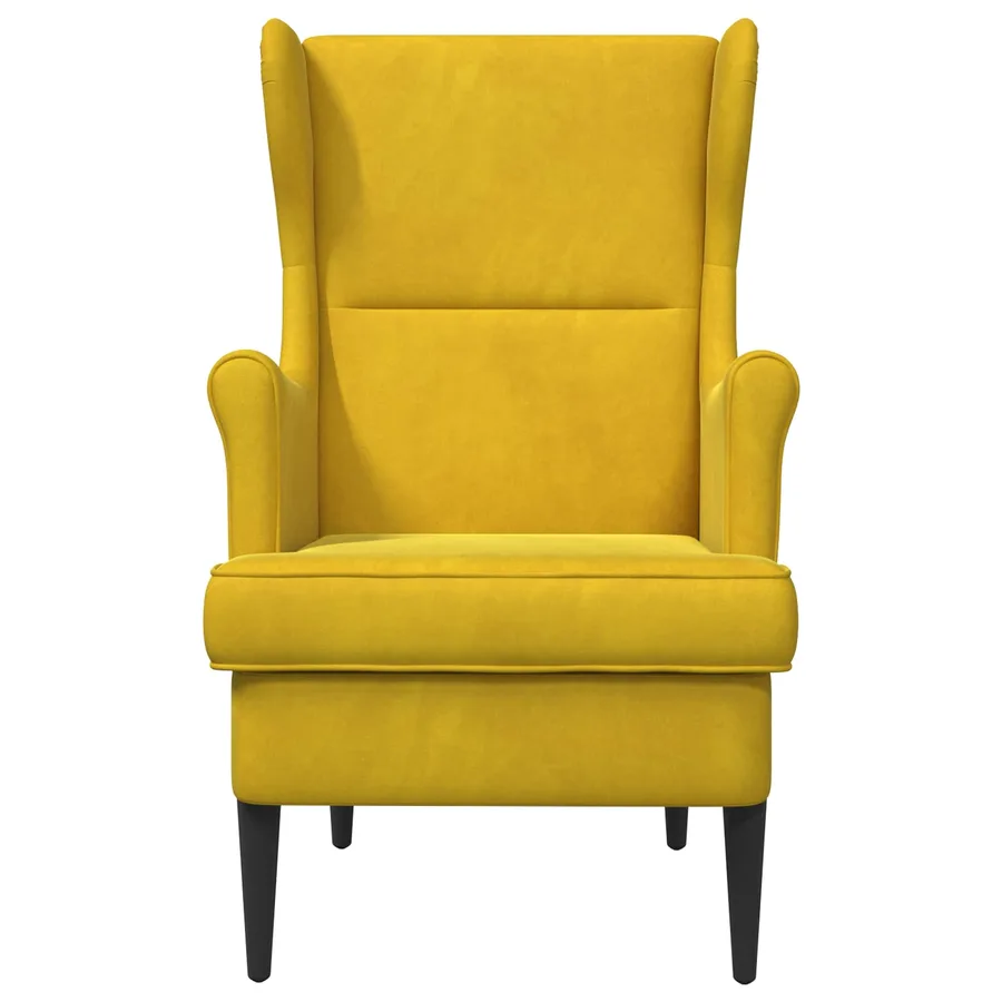 Fauteuil Jaune Velours - 4