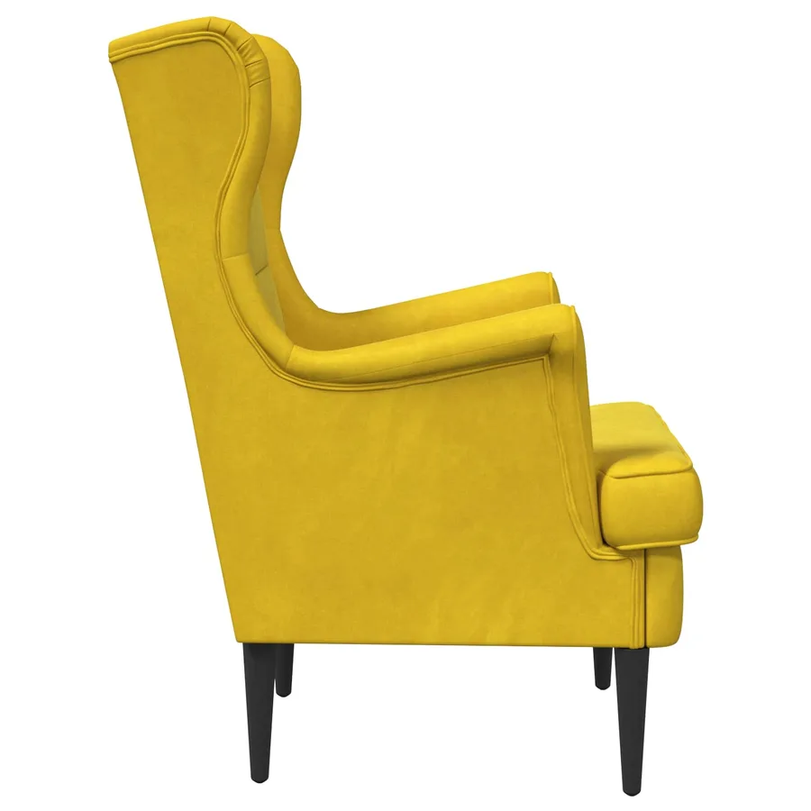 Fauteuil Jaune Velours - 5