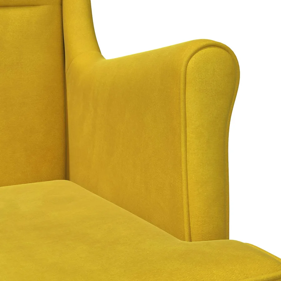 Fauteuil Jaune Velours - 7