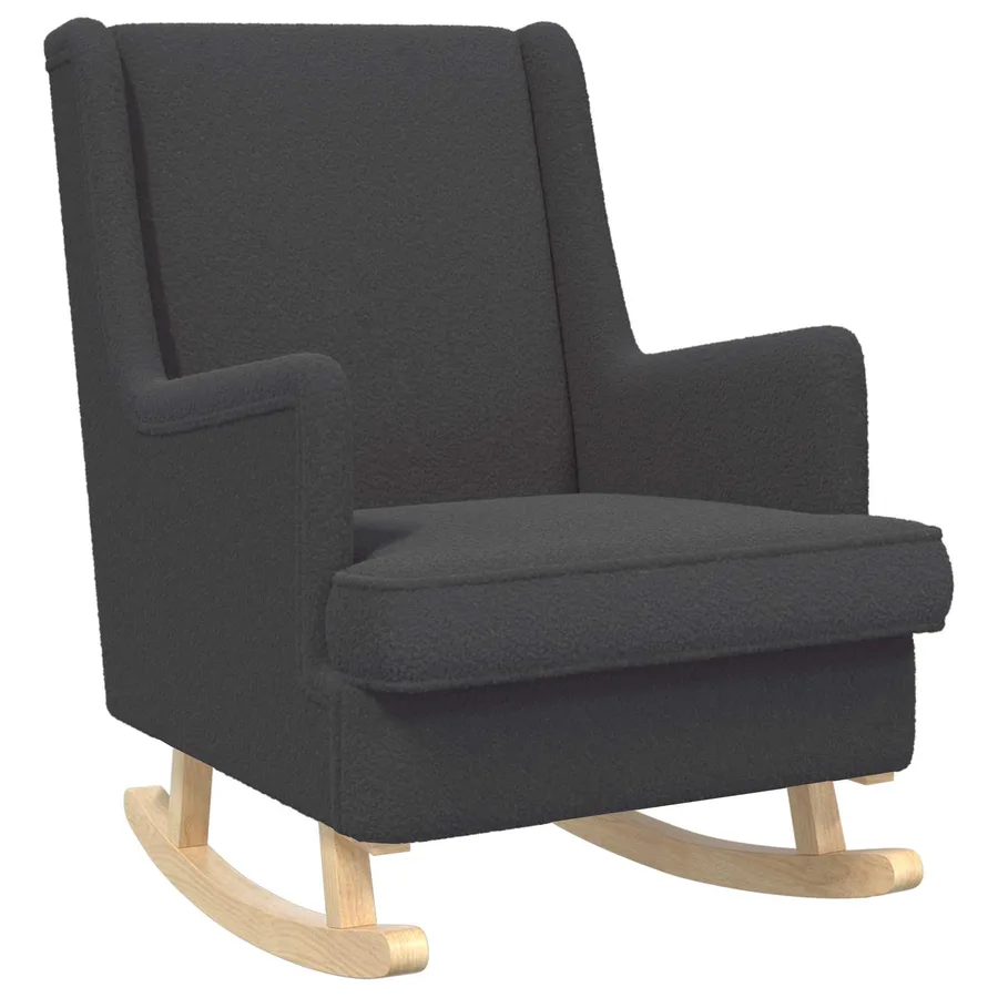 Chaise à bascule Gris foncé 62 x 80 x 85 cm Bouclé - 2