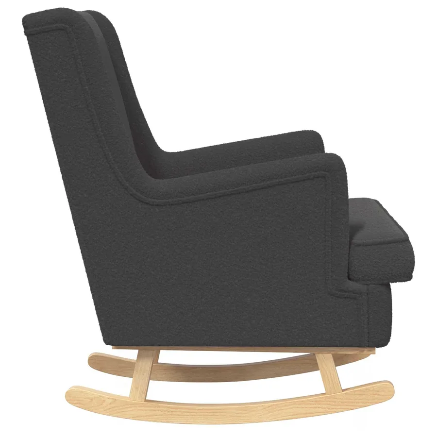 Chaise à bascule Gris foncé 62 x 80 x 85 cm Bouclé - 5