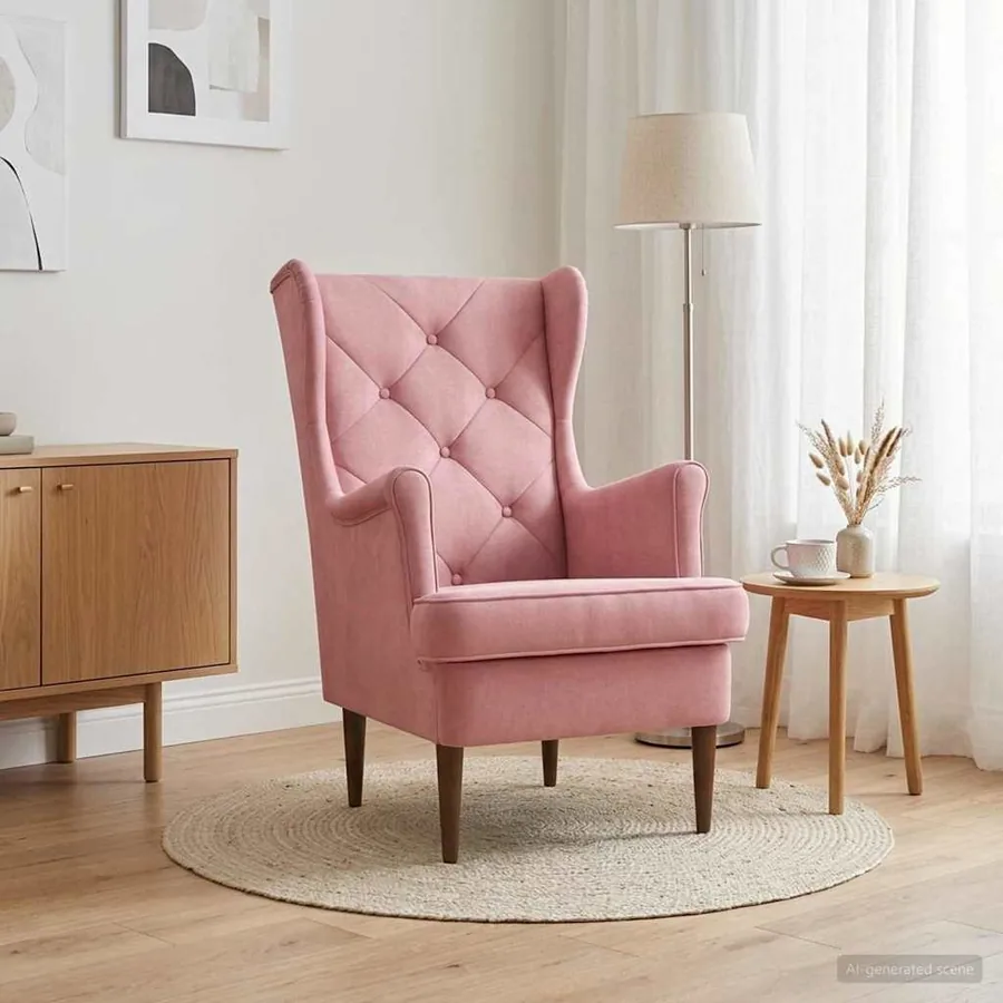 Fauteuil Rose Velours