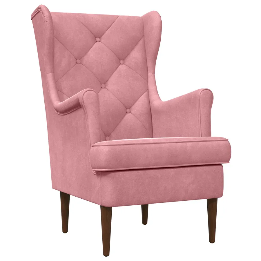 Fauteuil Rose Velours - 2