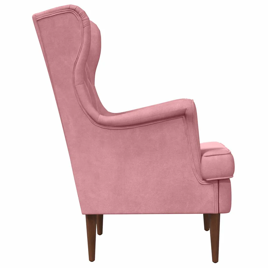 Fauteuil Rose Velours - 5