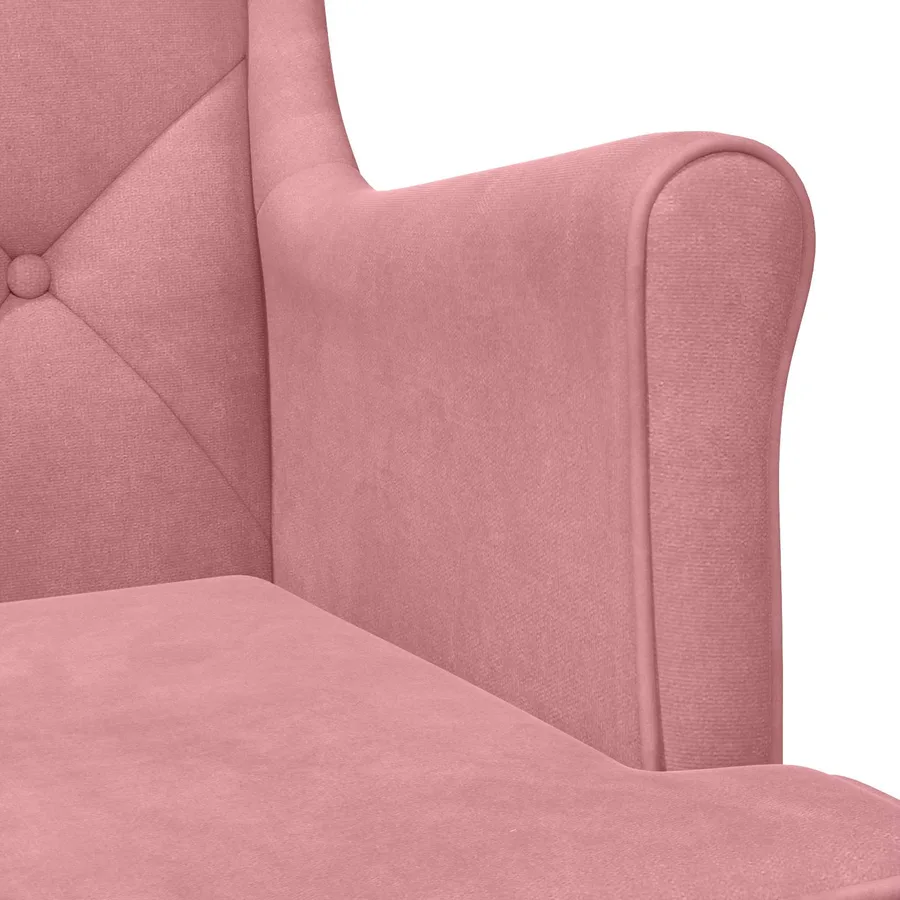 Fauteuil Rose Velours - 7