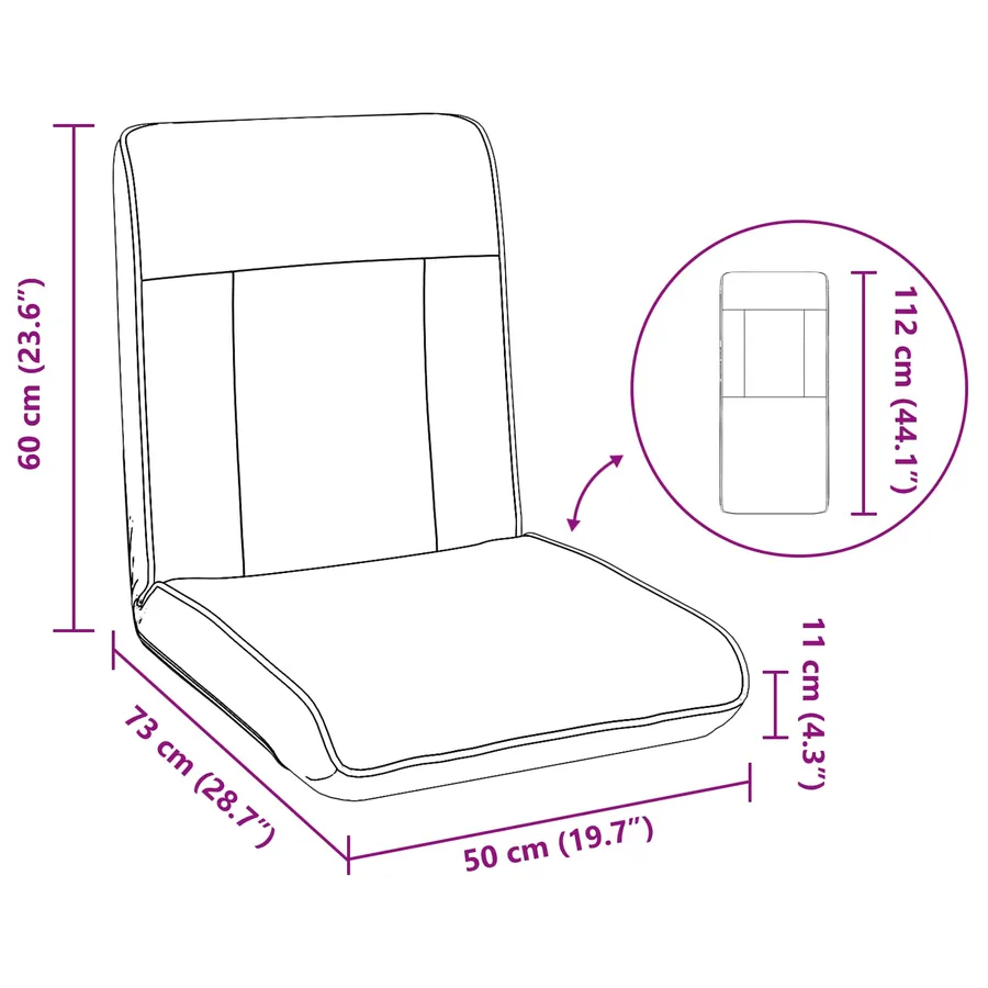 Fauteuil de sol ajustable Noir Simili cuir - 11