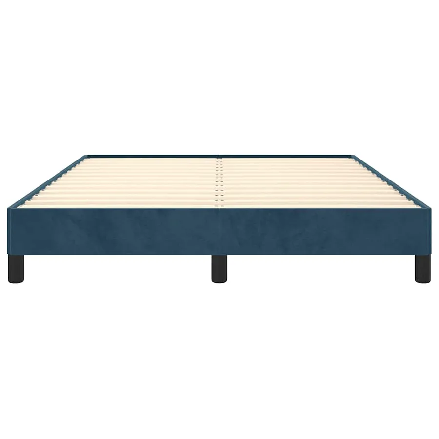 Cadre de lit sans matelas bleu foncé 140x190 cm velours - 5