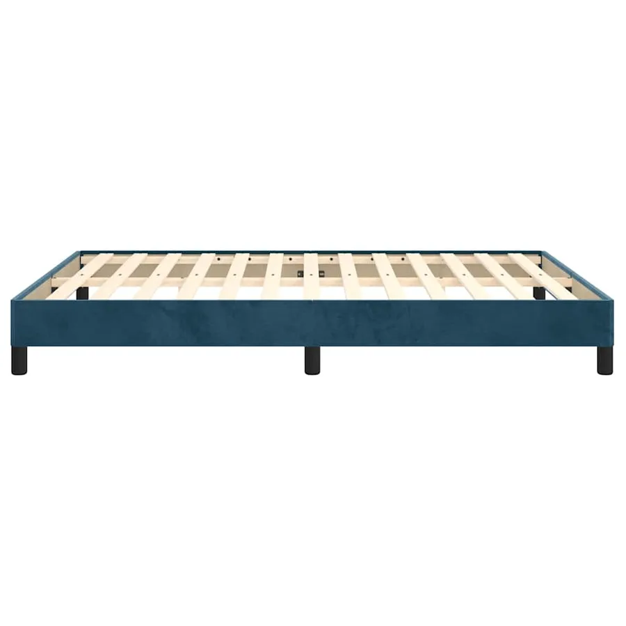 Cadre de lit sans matelas bleu foncé 140x190 cm velours - 6